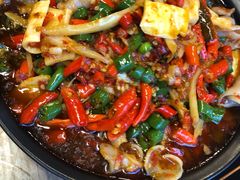 双椒铁板炒脆肠-成都吃客(九眼桥店)