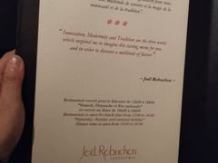 菜单-LA TABLE de Joël Robuchon Restaurant