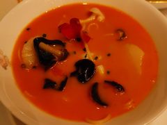 浓汤鲜虾带子龙须面-东海朗廷酒店-唐阁T’ANG COURT 中餐厅