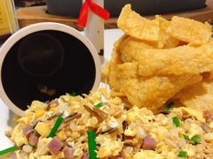 野米炒土鸡蛋拼锅巴-汤记传菜(秀浦路店)
