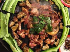 烤肉，烤尖椒，烤香菜-石记老北京炙子烤肉(松园店)