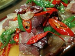 青椒炒火腿-宣威山野人家·云南菜·菌火锅(金碧店)