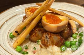 Spring Bamboo Shoot Grilled Pork Crispy Bone Risotto