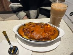 茄汁焗猪扒饭-香港新发烧腊茶餐厅(书城店)