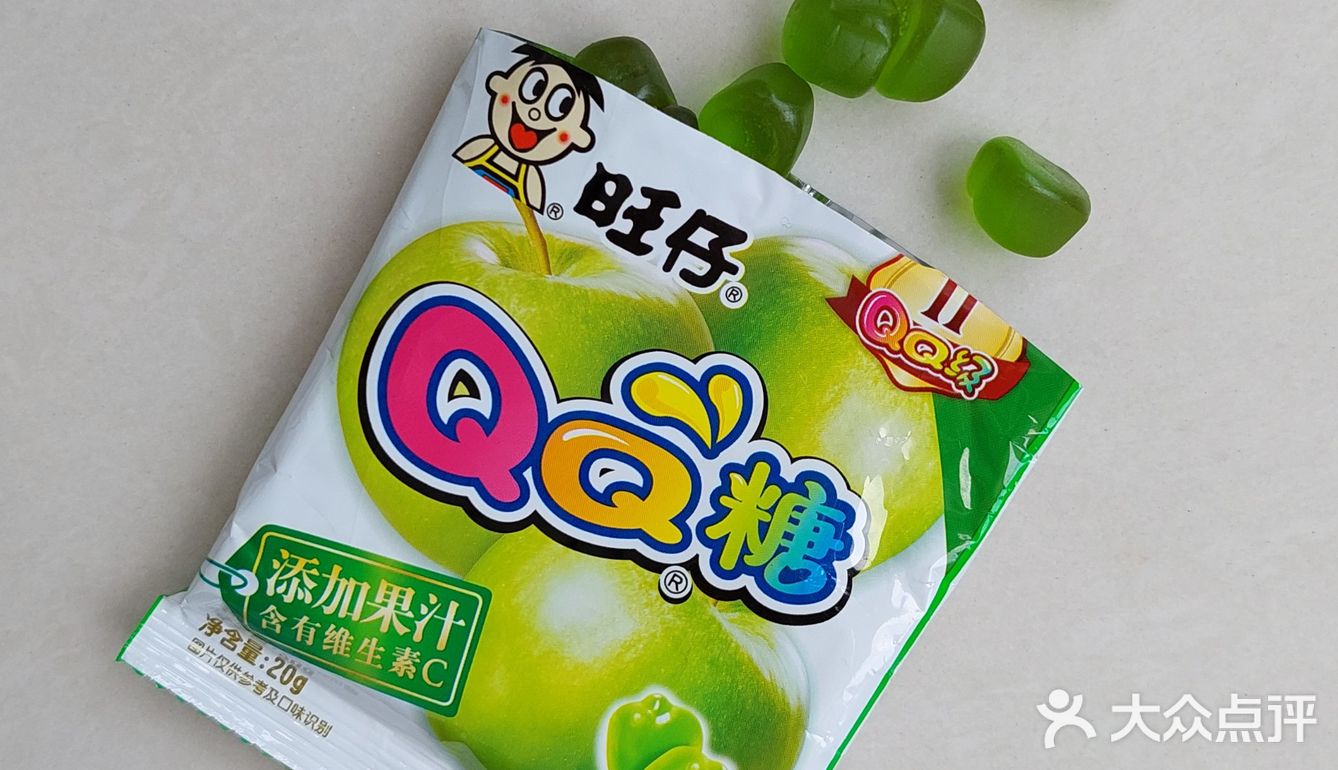 网购旺仔青苹果味qq糖