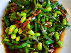 青椒毛豆米肉丝-怡园饭店-餐厅(四望亭店)