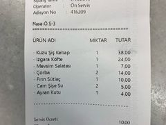 账单-Tarihi Sultanahmet Köftecisi Selim Usta