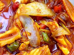 招牌铁板鱿鱼-同堂韩国料理炭火烤肉(彩虹广场店)