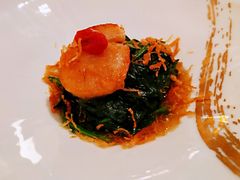 金瑶柱带子拌菠菜苗-宝丽轩中餐厅BAOLIXUAN