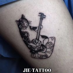 日本山口猫_未完 纹身师：杰Tattoo刺青_唐·大屁 TianJin_China中国天津-杰TATTOO刺青