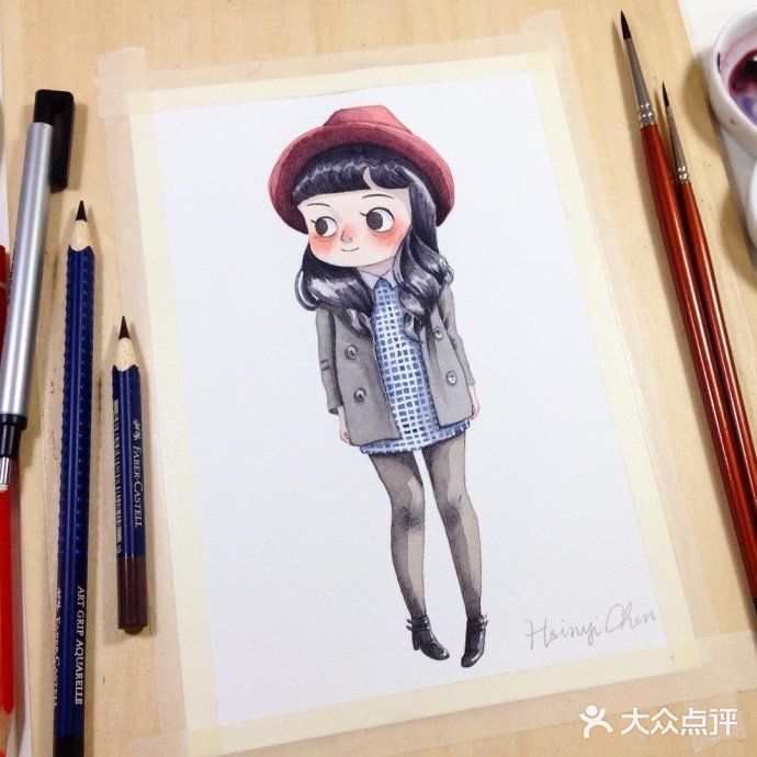 一组手绘可爱女孩插画作品欣赏
