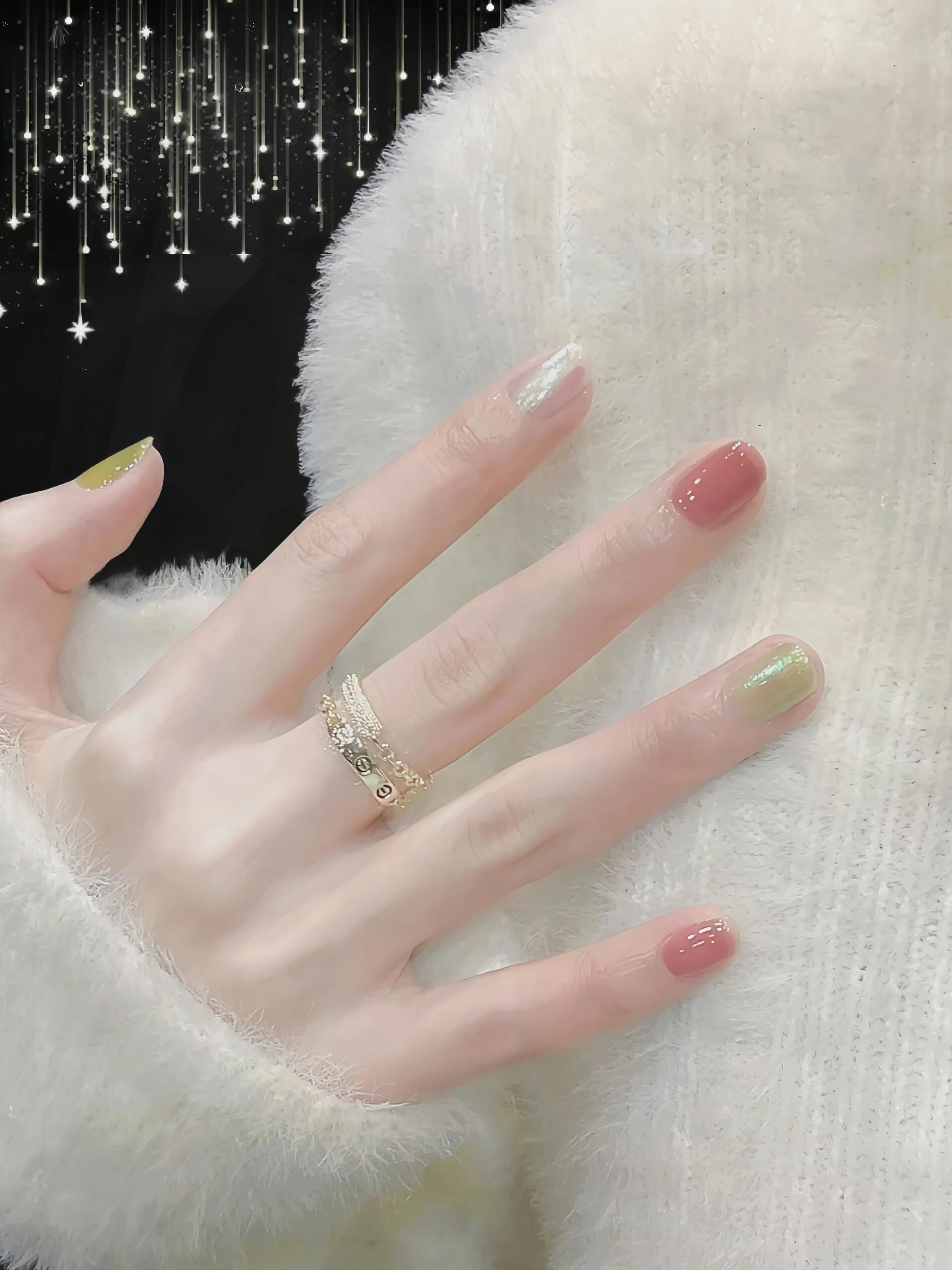 清透系美甲,清凉一夏