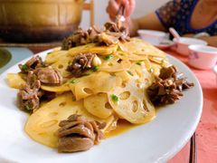 藕片炒鸡杂-天强农家菜馆