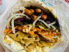 鸭蛋花干加馍-三兄弟高炉烧饼