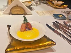 培根芦笋温泉蛋-北京古城老院厉晓麟精致菜