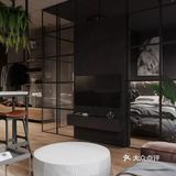 由于户型限制，厨房卫生间这边几乎无采光，设计师将卧室