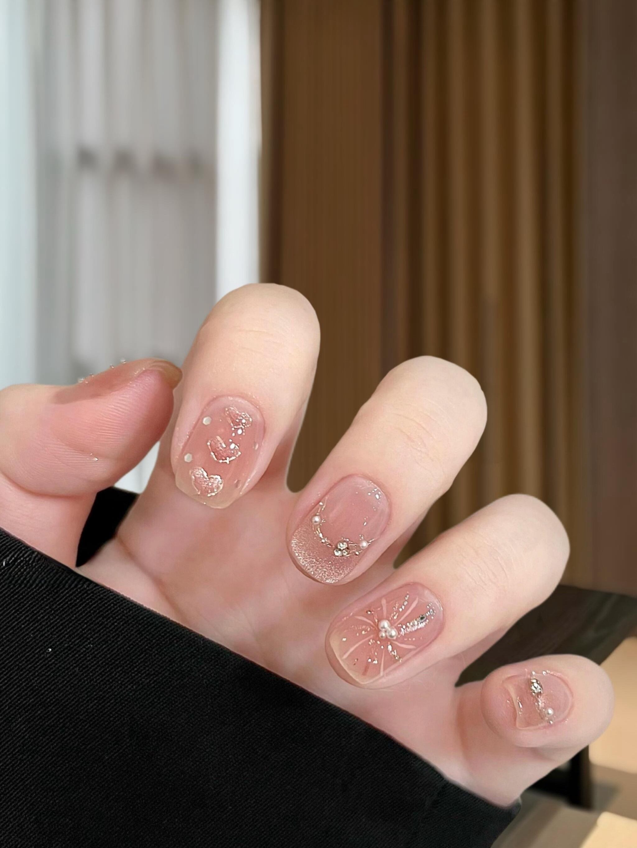 手绘爱心🎆烟花美甲～好心动