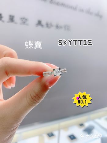 SKYTTIE斯凯缇钻戒定制  如蝶如梦 比翼双飞