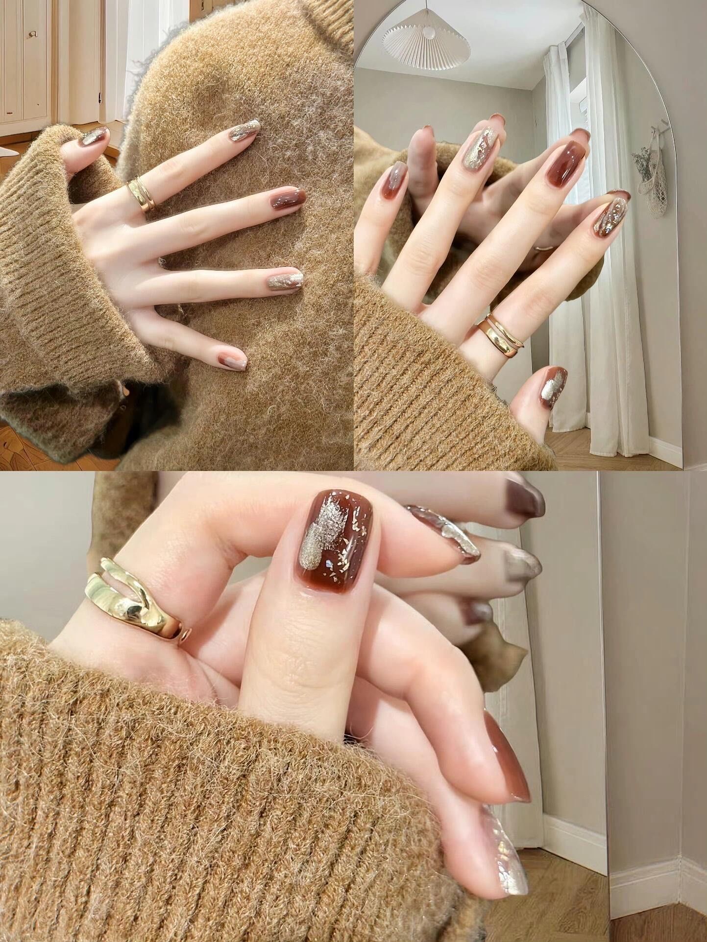 哇塞～～这款太显白了|||秋冬显白美甲 #超好看的美甲# #高级美甲