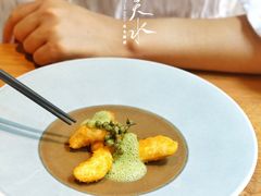 金沙菱角佐藤椒汁配紫苏桃子饮-天水蔬食料理(树德之光店)