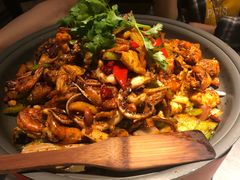 炭火干锅虾+鱿鱼须-炭舍干锅·烤鱼(扬名广场店)