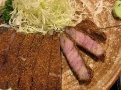 牛かつ130ｇ明太麦飯セット-牛かつもと村(原宿店)