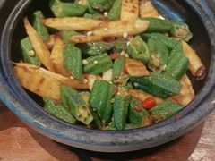 豆酱秋葵炒山药-南拳十三姨·潮汕砂锅粥·粤菜(西单大悦城店)