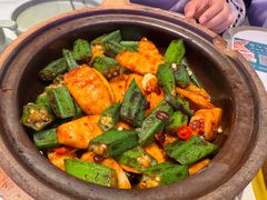 豆酱秋葵炒山药-南拳十三姨·潮汕砂锅粥·粤菜(西单大悦城店)
