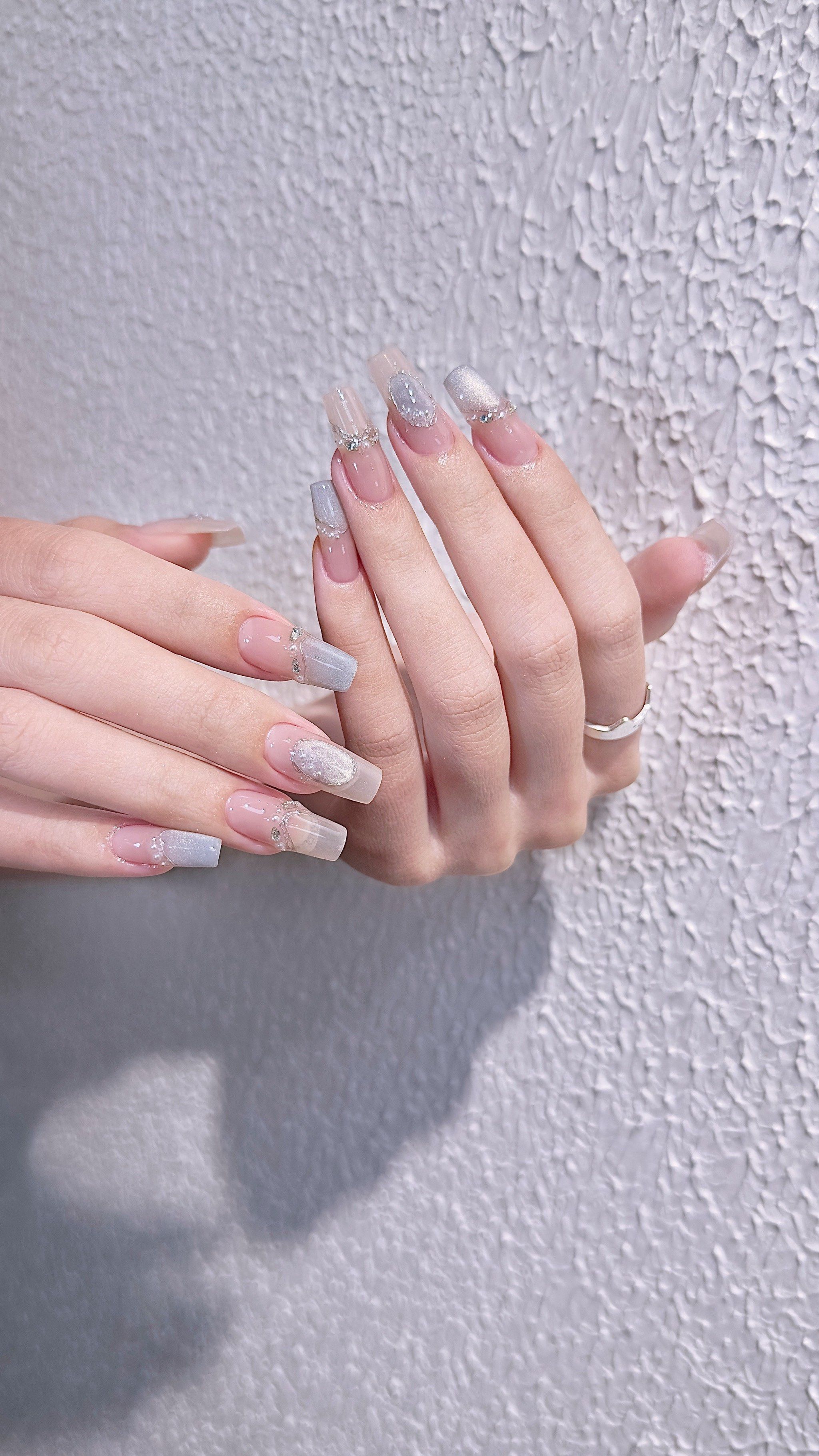 超级清爽的一款夏日美甲