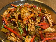 辣腌菜炒肉片-金孔雀德宏傣味餐馆(魏公村店)