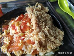 番茄炒蛋铁板饭配鸡排-南京大学-第9食堂