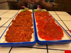 手切鲜牛肉-喜悦小串丹东小黄牛海鲜烧烤大排档(民主广场店)