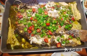 Green Pepper Sauce Grilled Fish