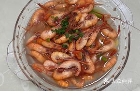 Boiled Large Shrimp in Salt Water