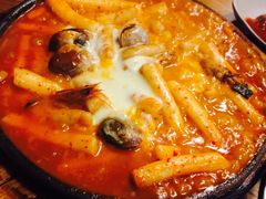 奶酪海鲜炒米条-包装马车·韩国料理·포장마차