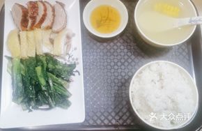 Roast Duck Rice with Poached Chicken