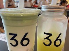 油柑橄榄-36抹茶·千层与鲜果茶(欢乐海岸店)