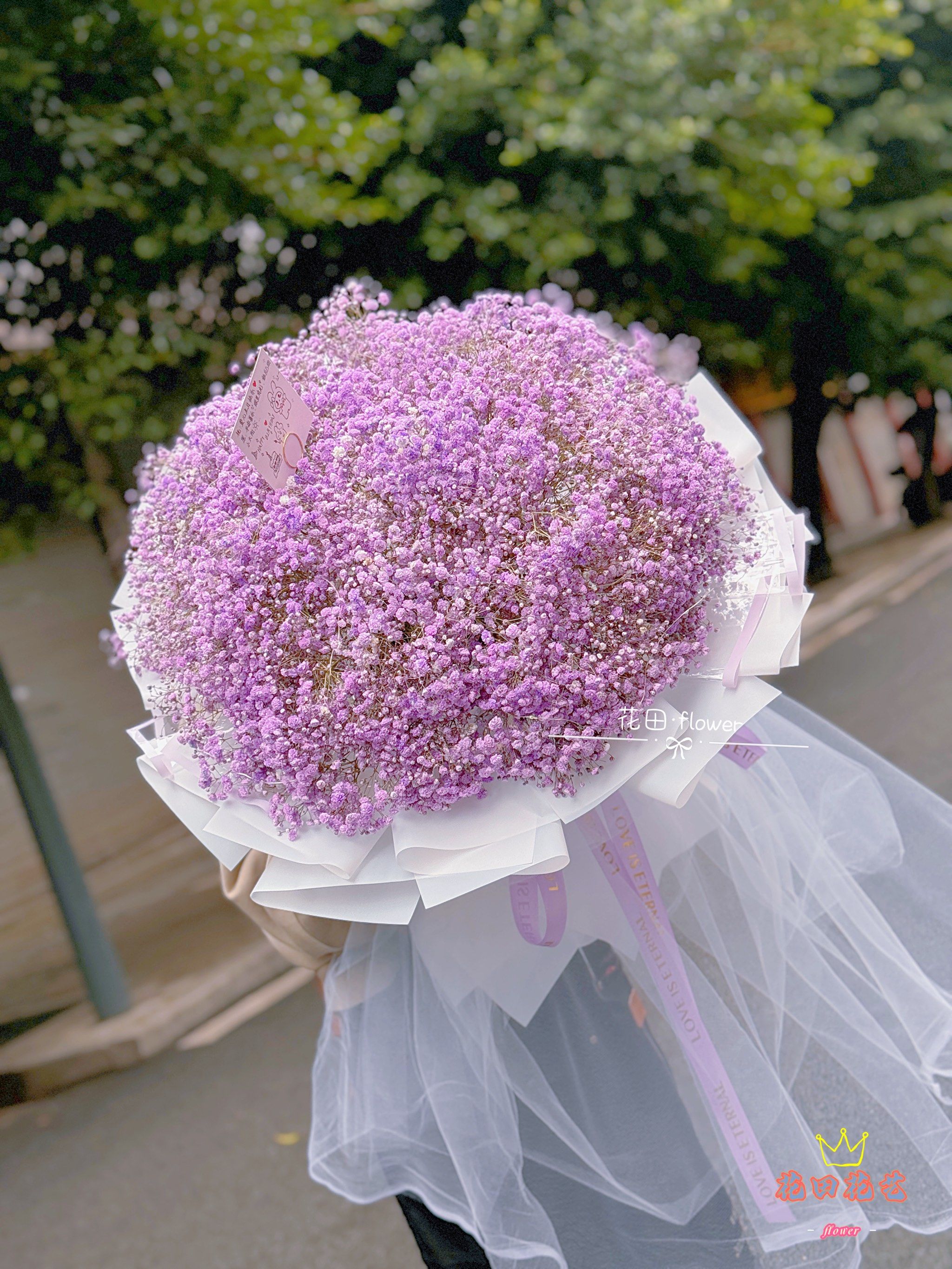 星光璀璨的紫色💜满天星花束