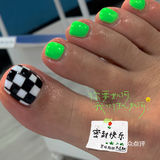 黑白棋盘格和荧光绿夏天summer green yyds