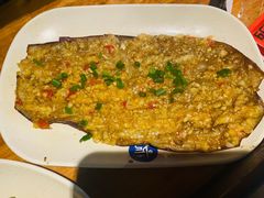 蒜蓉肉沫茄子-路边摊小炉子烧烤