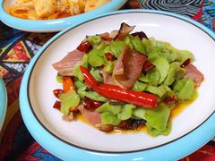 干笋炒腊肉-弘烨 贵州酸汤 鱼火锅(东财店)