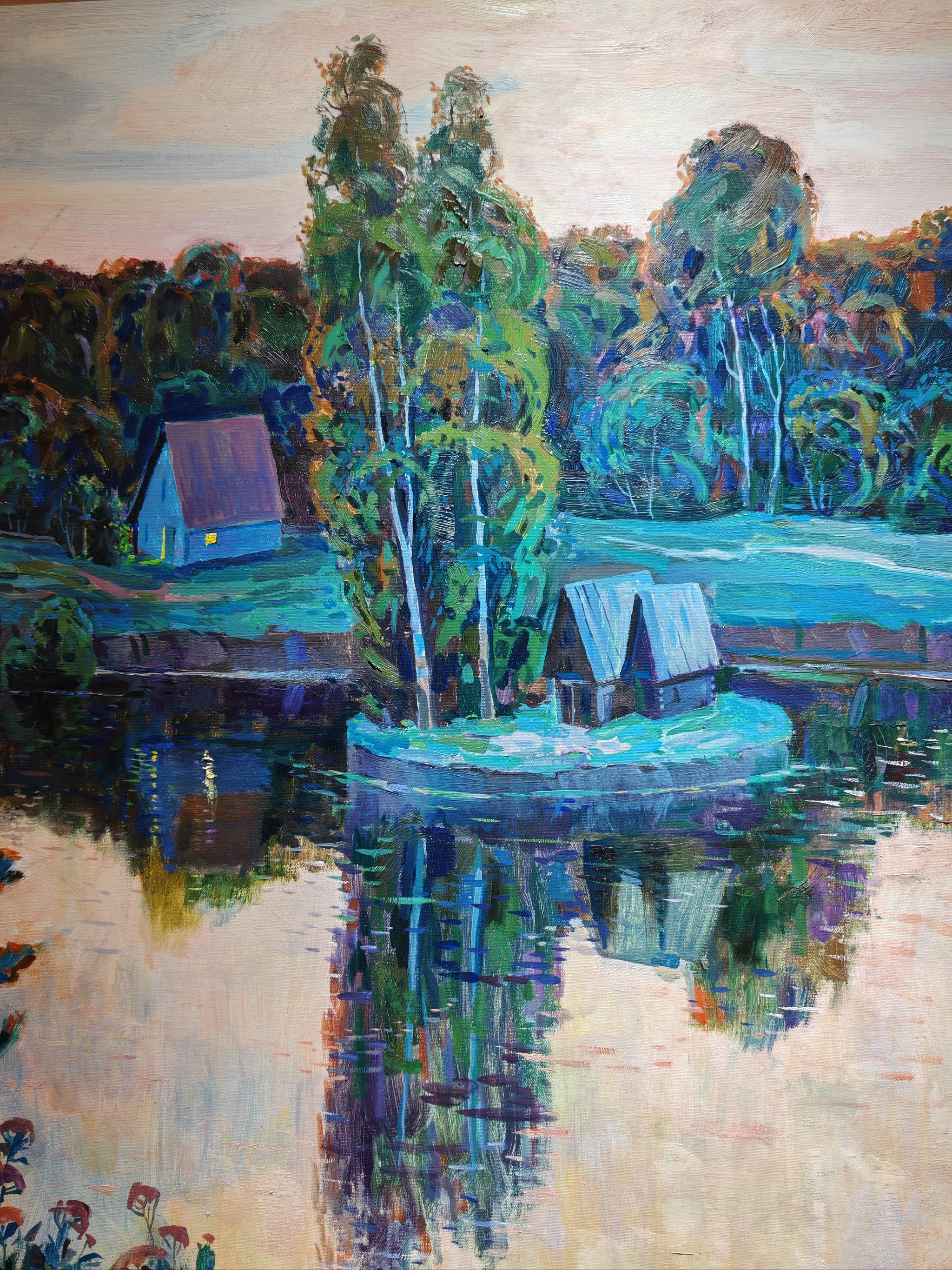 现场能看到超火的莫奈花园风格油画作品,每一幅都值得品
