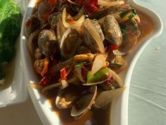 姜葱爆炒花蛤-覃记海鲜美食餐厅