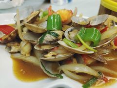 姜葱炒花甲-覃记海鲜美食餐厅