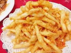 蛋黄肉松白玉菇-大眼锅贴水饺(河东店)