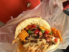 鸡蛋花干牛肉肠加菜-三兄弟高炉烧饼