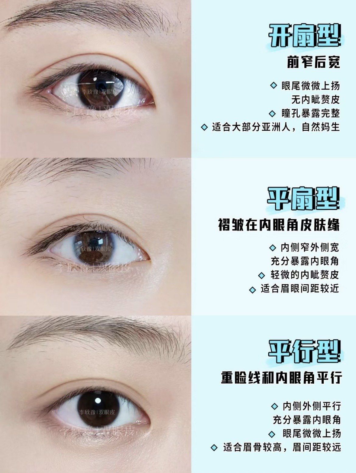 明星内娱双眼皮模板合集,欧式大双,开扇型,平扇型