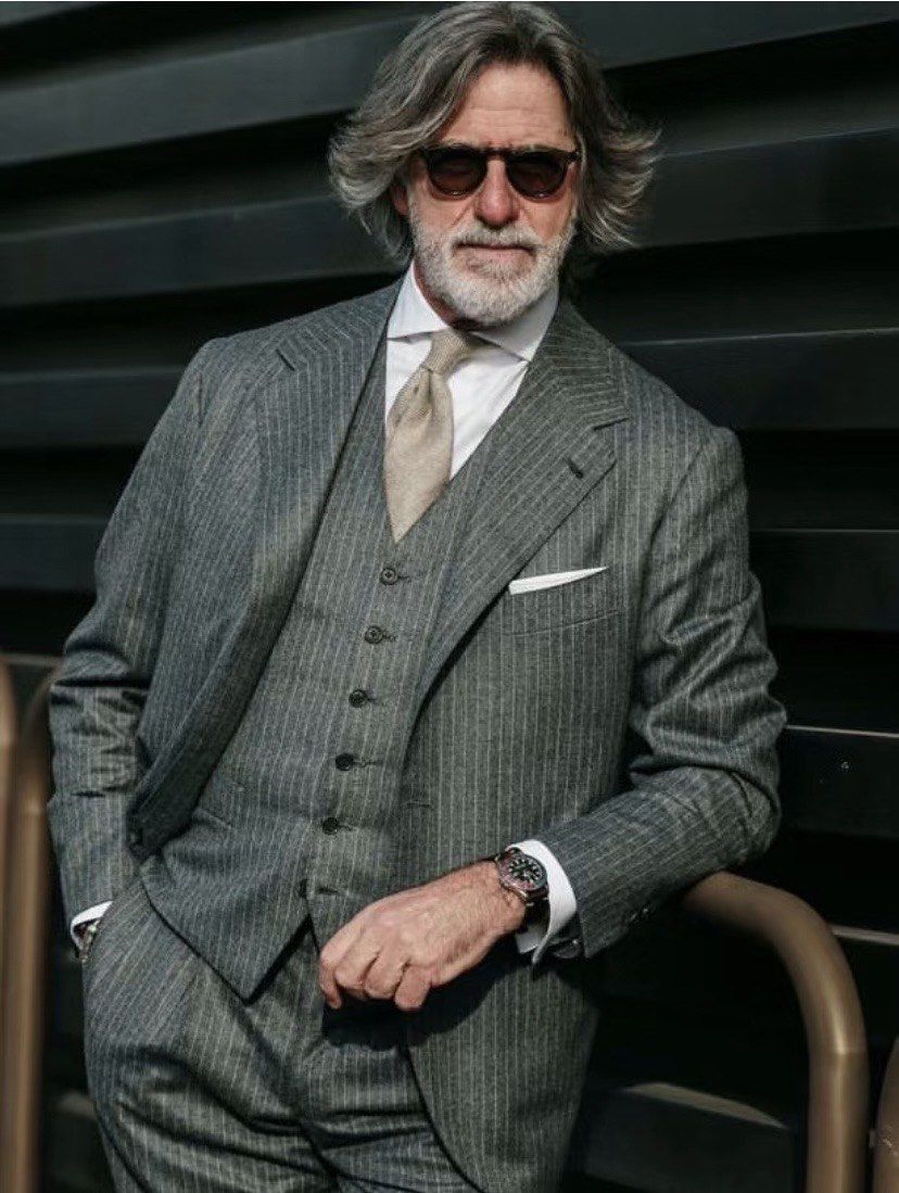 西装穿搭回这个老头帅到起飞