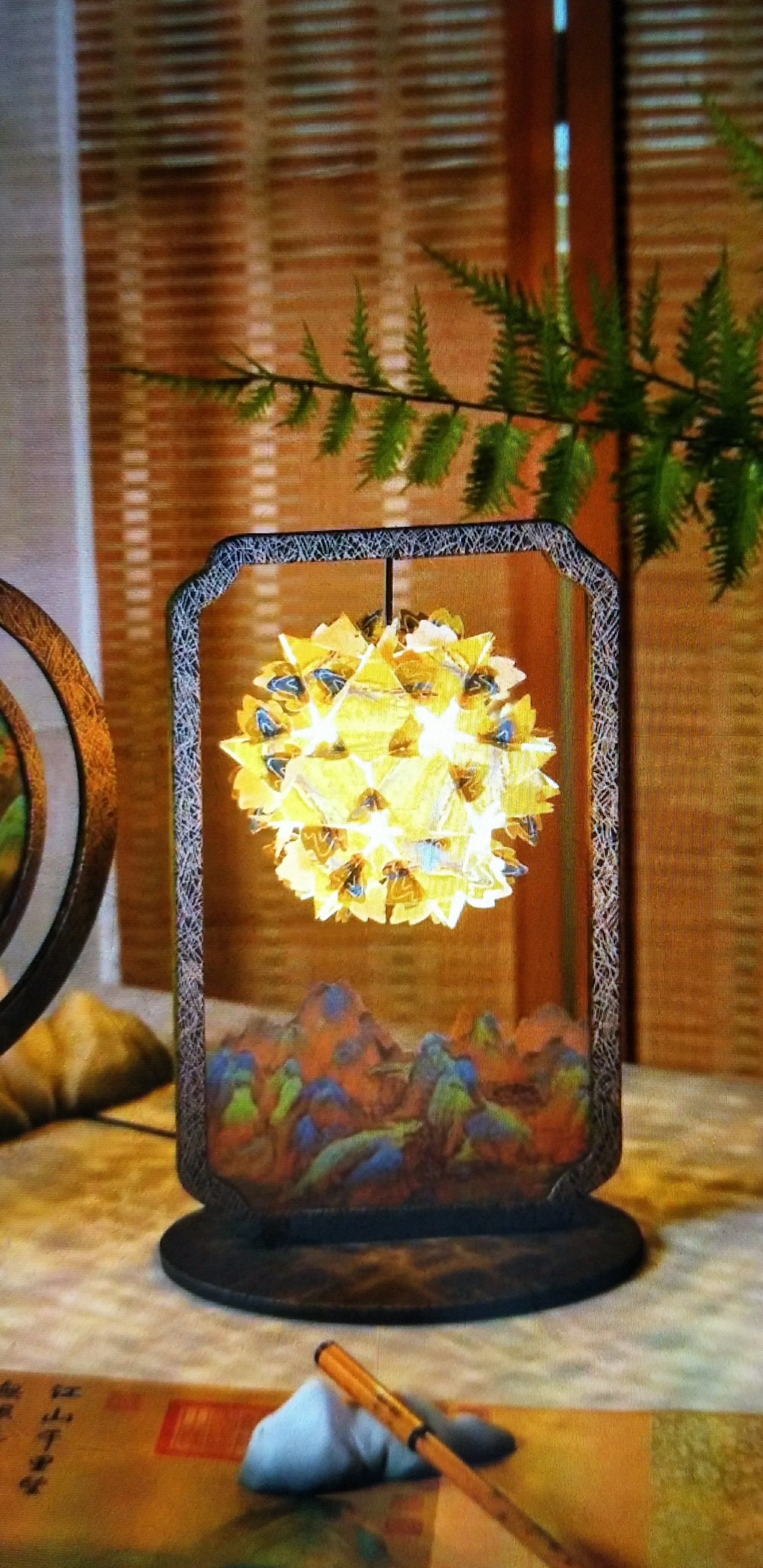 千里江山纸雕灯