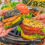 天津烤肉店内卷王‼️Diy小汉堡,芝士条爆好吃